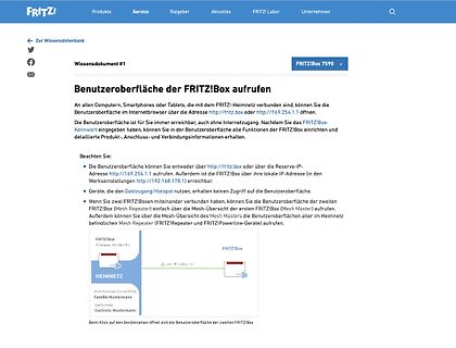 Screenshot der FRITZ!Box Benutzeroberfläche Anleitung