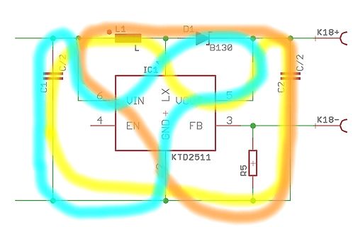 Schaltplan eines DC-DC-Wandlers