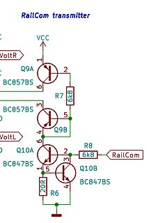 Schaltplan eines RailCom Transmitters