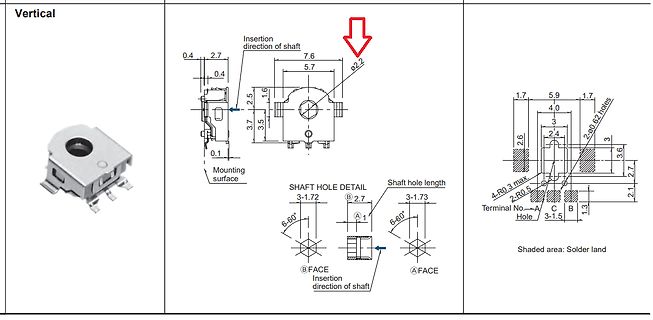 Technische Zeichnung eines Bauteils mit Maßen