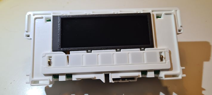 LCD-Display in weißem Kunststoffgehäuse