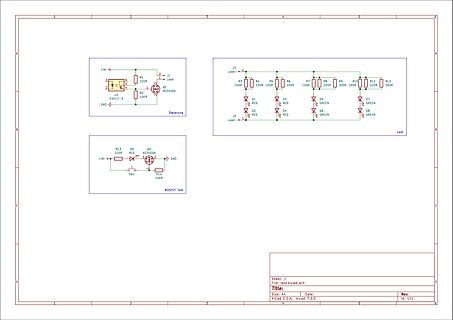 Schaltplan mit LED-Anzeige und MOSFET-Schaltung