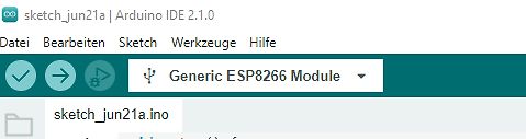 Ausschnitt der Arduino IDE mit ESP8266 Auswahl