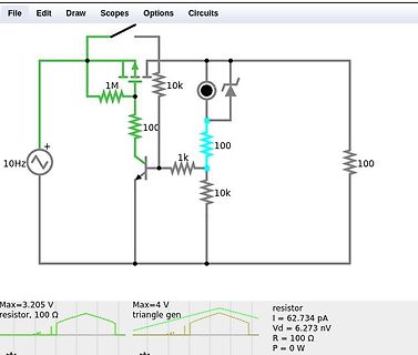 Schaltplan einer Transistorschaltung mit Zenerdiode
