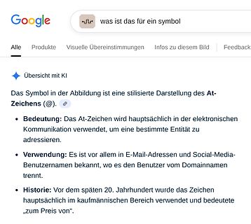 Google Suchergebnis zu einem Symbol