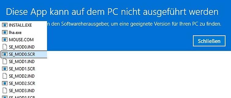 Windows Fehlermeldung App kann nicht ausgeführt werden