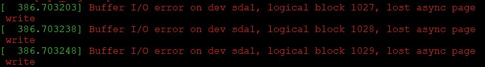 Linux Kernel Fehlermeldungen zu Buffer I/O Fehlern