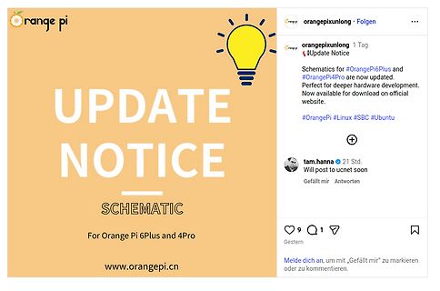 Social Media Post Update Notice Orange Pi Schematics