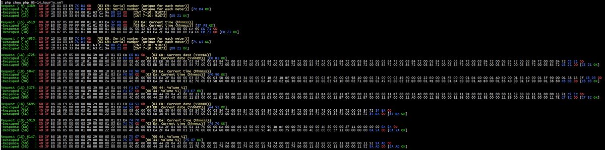 Textausgabe eines Logikanalysators oder Debuggers