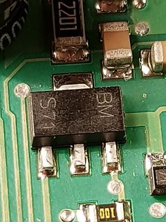 Makroaufnahme einer Leiterplatte mit SMD-Bauteilen