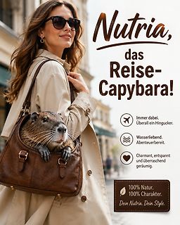 Werbebild für ein Nutria in einer Tasche