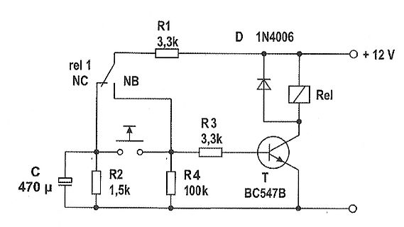 Schaltplan einer Relaissteuerung mit Transistor
