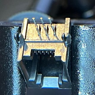 Nahaufnahme eines elektrischen Steckers oder Anschlusses