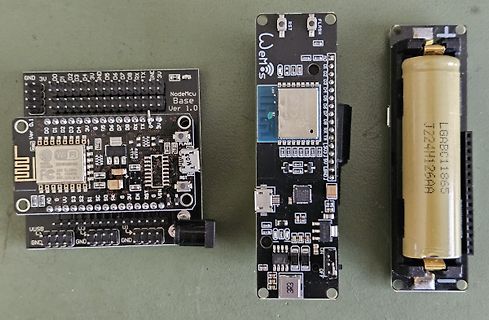NodeMCU Base und Wemos ESP8266 Module mit Akku