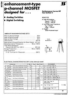 Datenblatt eines p-Kanal MOSFETs