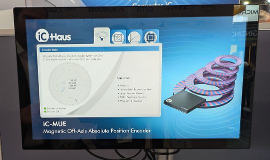 Abfotografierter Bildschirm einer Encoder-Software von iC-Haus
