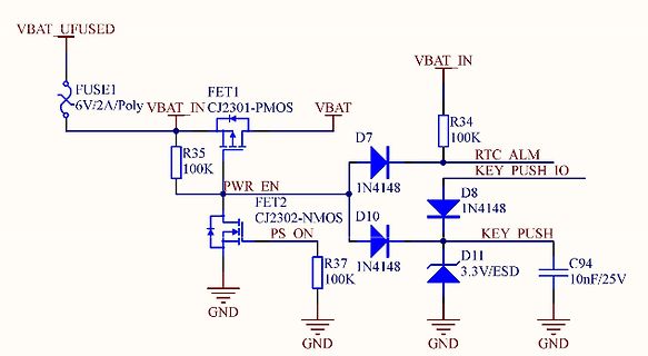 Schaltplan einer Stromversorgung mit MOSFETs und Dioden