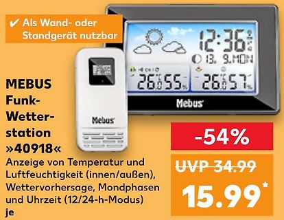 Werbung für Mebus Funk-Wetterstation