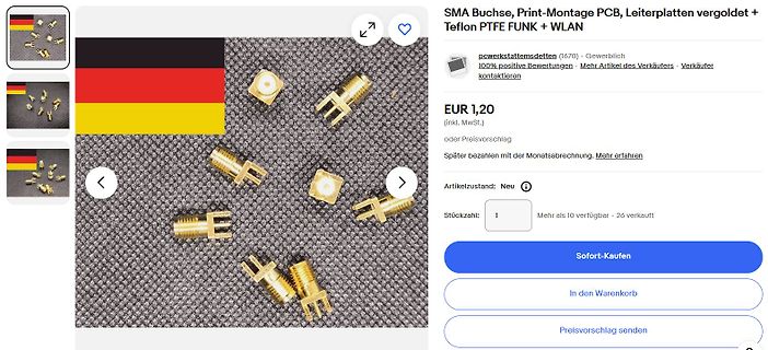 Online-Verkaufsangebot für SMA Buchsen