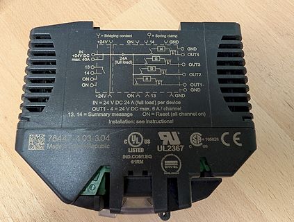 Beschriftung eines DC-DC-Wandlers oder Netzteils
