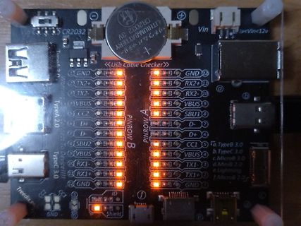 USB-Kabel-Tester Platine mit LEDs