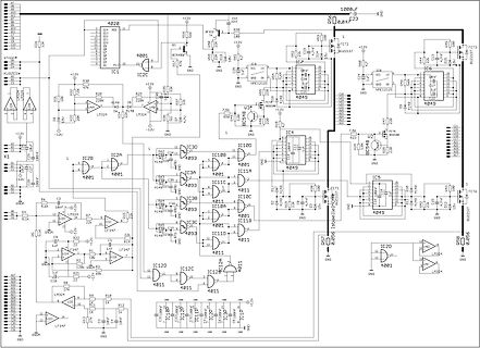 Elektronischer Schaltplan mit Operationsverstärkern und MOSFETs