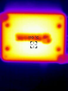 Wärmebild eines Bauteils mit 110 °C
