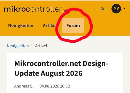 Website-Ausschnitt von mikrocontroller.net