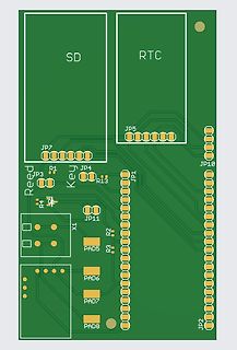 Leiterplatten-Layout mit SD und RTC Modulen