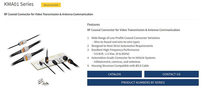 Produktseite KMA01 Serie RF Koaxialstecker