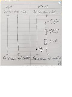 Handgezeichneter Vergleich zweier Schaltpläne