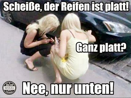 Meme mit zwei Frauen an einem Auto