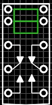 PCB-Layout Ausschnitt mit Pads und Leiterbahnen
