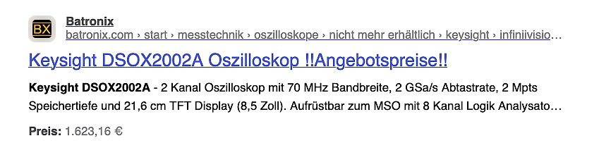 Suchergebnis für Keysight DSOX2002A Oszilloskop