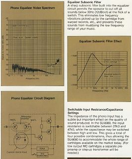 Datenblatt Ausschnitt Phono Equalizer Subsonic Filter