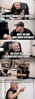Meme mit schreiendem Mann