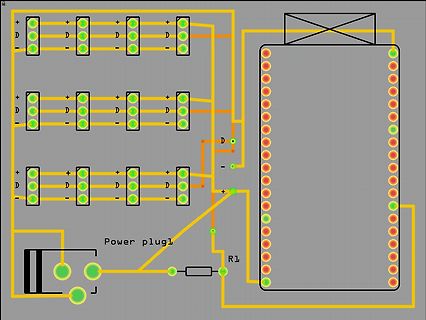 CAD-Ansicht eines Leiterplatten-Layouts