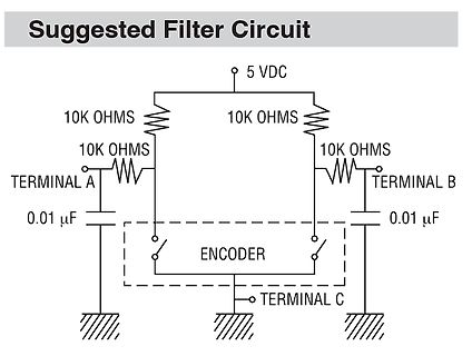 Schaltplan eines Filterkreises für einen Encoder