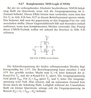 Textseite mit CMOS-Inverter-Schaltplan