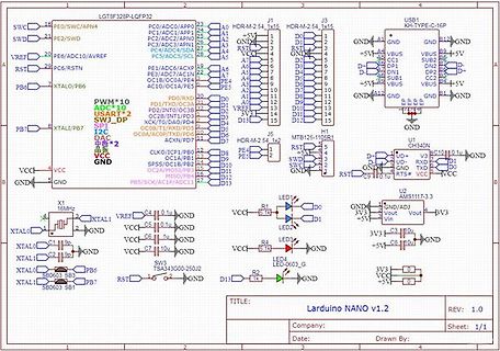 Schaltplan eines Arduino Nano v1.2