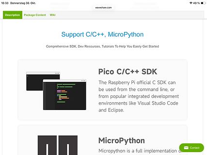 Webseite für Raspberry Pi Pico SDK und MicroPython