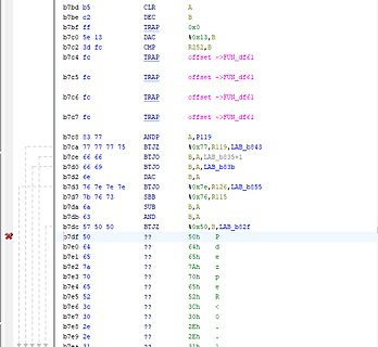 Disassembly Ansicht von Assembler-Code