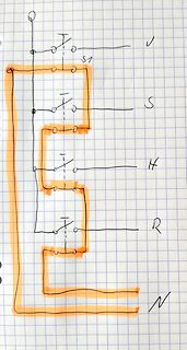 Handgezeichneter Schaltplan auf Karopapier
