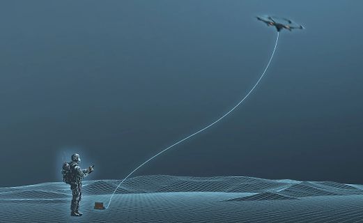 Digital Art Astronaut mit Drohne