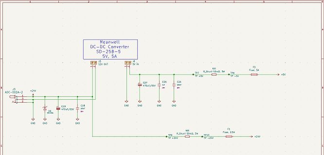 Schaltplan eines Meanwell DC-DC Konverters
