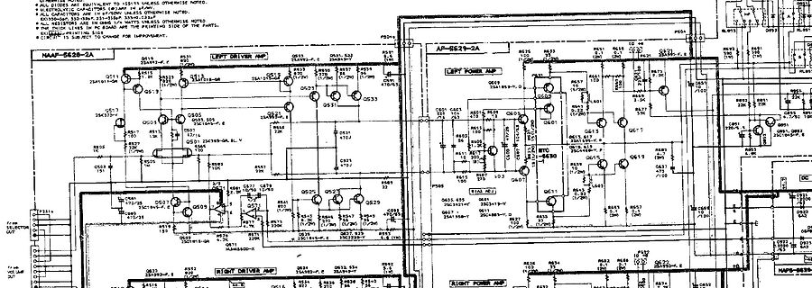 Schaltplan einer Audio-Verstärkerbeschaltung