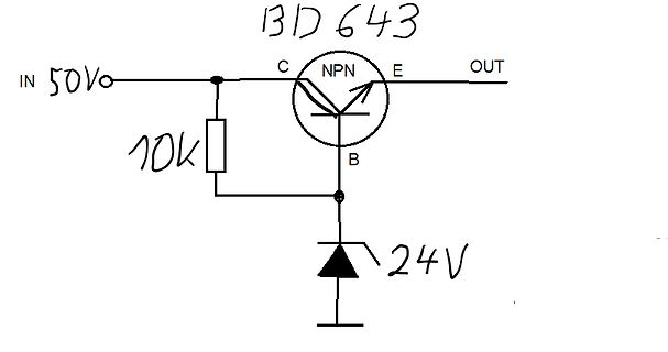 Handgezeichneter Schaltplan mit NPN-Transistor