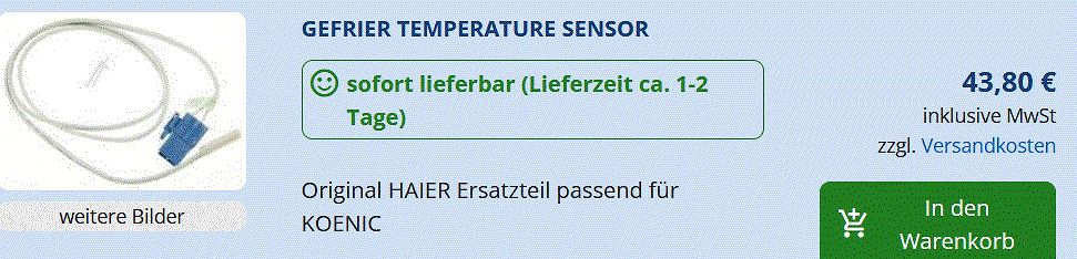 GEFRIER TEMPERATURE SENSOR