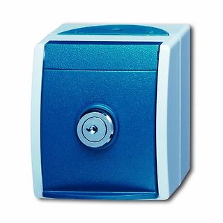 Blauer Tresor mit Schlüsselloch