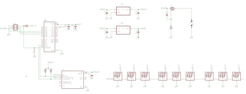 Schaltplan mit Mikrocontroller und LED-Kette